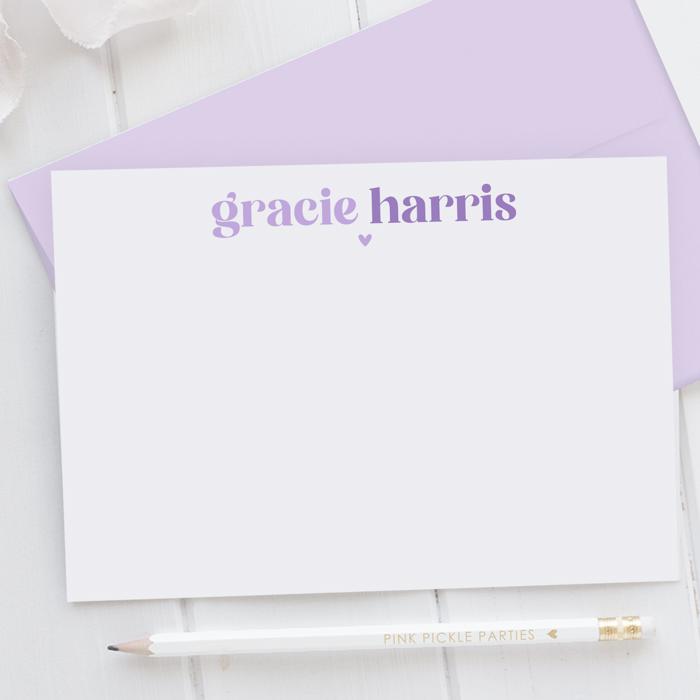 Personalized Two Tone Note Cards | Set of 12