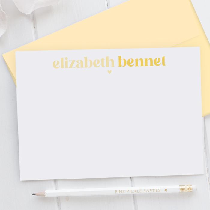 Personalized Two Tone Note Cards | Set of 12