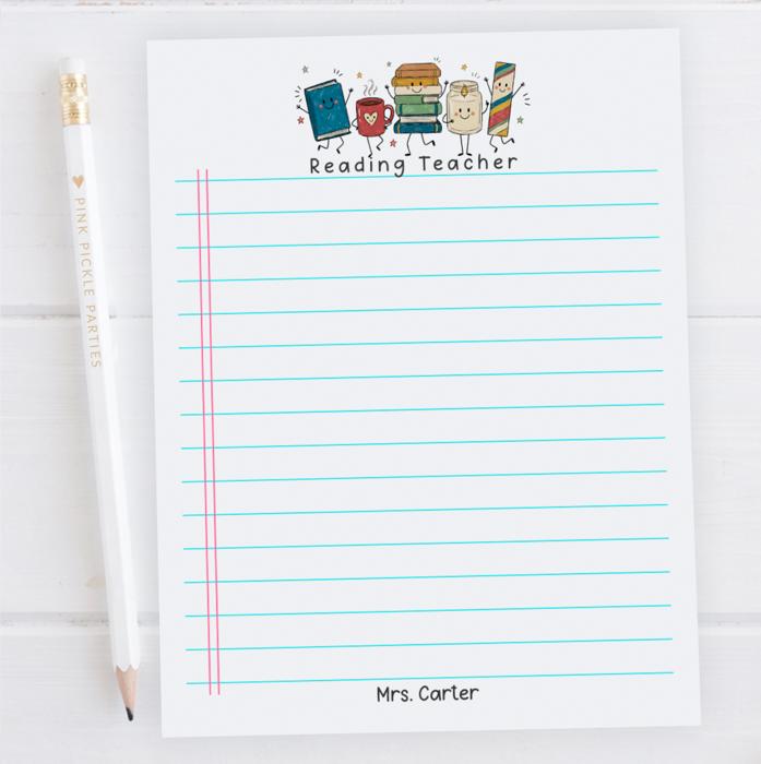 Personalized Teacher Doodle Notepad | Custom Teacher Gift | Teacher Stationery | Teacher Appreciation Gift | Back to School Teacher Memo Pad