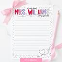  Personalized Teacher Notepad | Girly Hearts Stationery Teacher Gift