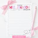  Personalized Teacher Notepad | Girly Hearts Stationery Teacher Gift