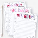  Personalized Teacher Notepad | Girly Hearts Stationery Teacher Gift