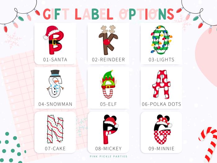 Personalized Christmas Gift Sticker Labels | Set of 12 or 20