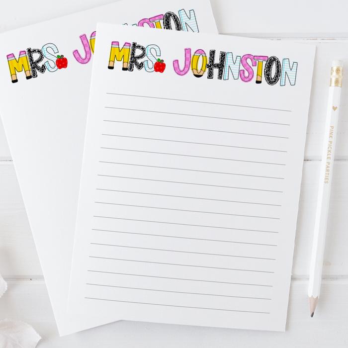 Personalized Teacher Notepad  | Back to School Teacher Appreciation Gift