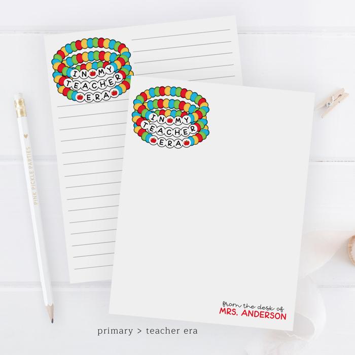 Personalized Teacher Notepad | Friendship Bracelet Teacher Notepad | Back to School Teacher Appreciation Gift