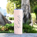Blush Glitter Personalized Signature Stainless Steel Tumbler Gift