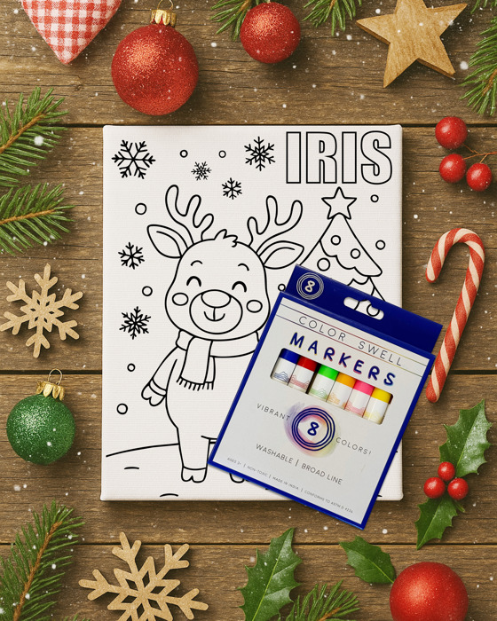 Personalized Color-Me Christmas Canvas