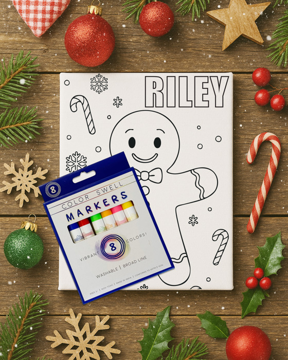 Personalized Color-Me Christmas Canvas