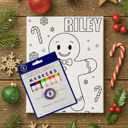 Gingerbread Man Single Personalized Color-Me Christmas Canvas
