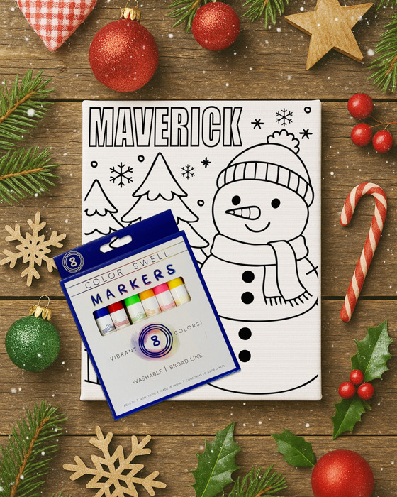 Personalized Color-Me Christmas Canvas