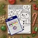 Snowman Single Personalized Color-Me Christmas Canvas