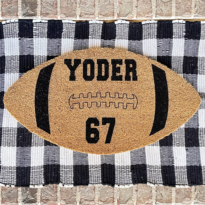Personalized Coir Football Doormat