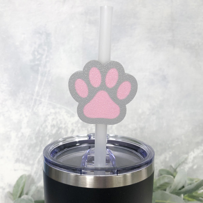 Paw Print Straw Topper