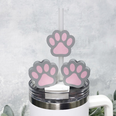 Paw Print Straw Topper