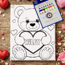  Color-Me Valentine Canvas / Personalized Kids Valentine Coloring Canvas with Washable Markers
