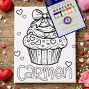  Color-Me Valentine Canvas / Personalized Kids Valentine Coloring Canvas with Washable Markers