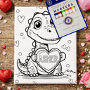  Color-Me Valentine Canvas / Personalized Kids Valentine Coloring Canvas with Washable Markers