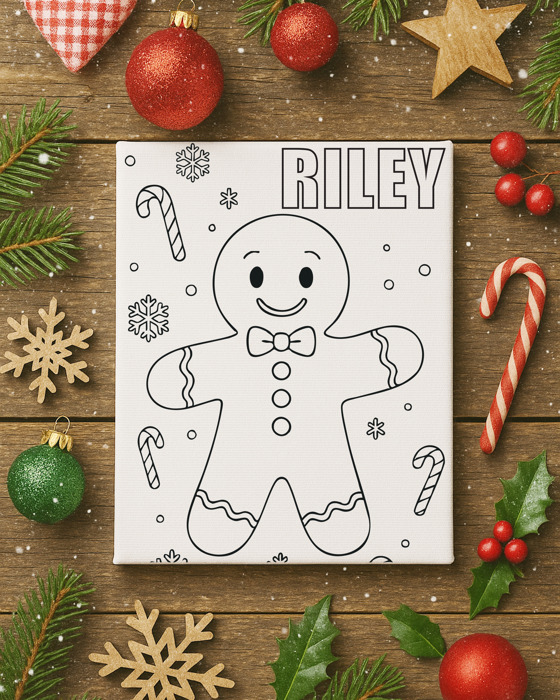 Personalized Color-Me Christmas Canvas