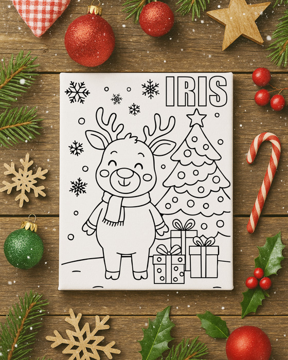 Personalized Color-Me Christmas Canvas
