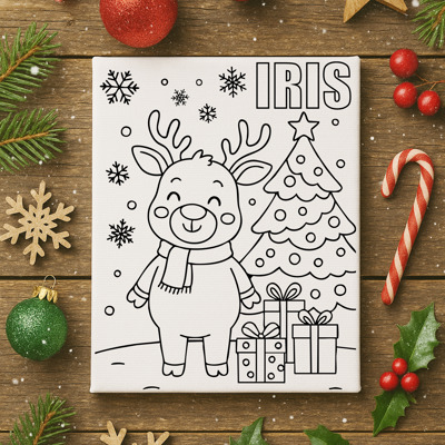 Personalized Color-Me Christmas Canvas