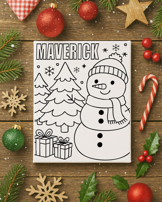 Personalized Color-Me Christmas Canvas