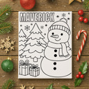 Snowman Single Personalized Color-Me Christmas Canvas