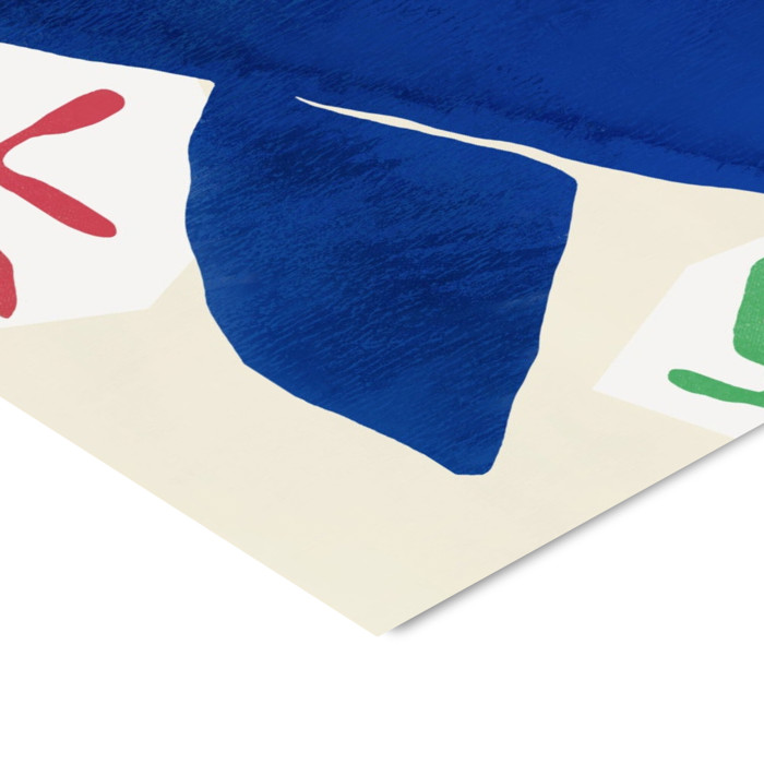 Little Dean - Abstract Blue Figure  Poster  without frame