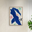20 x 28 inches Little Dean - Abstract Blue Figure  Poster  without frame