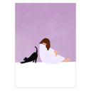 20 x 28 inches Bea Muller - Girl and Cat  Poster  without frame