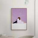 20 x 28 inches Bea Muller - Girl and Cat  Poster  without frame