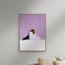 30 x 40 inches Bea Muller - Girl and Cat  Poster  without frame
