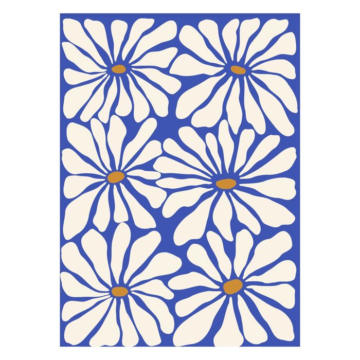 Miho Art Studio - Sunny Floral Blue  Poster  without frame