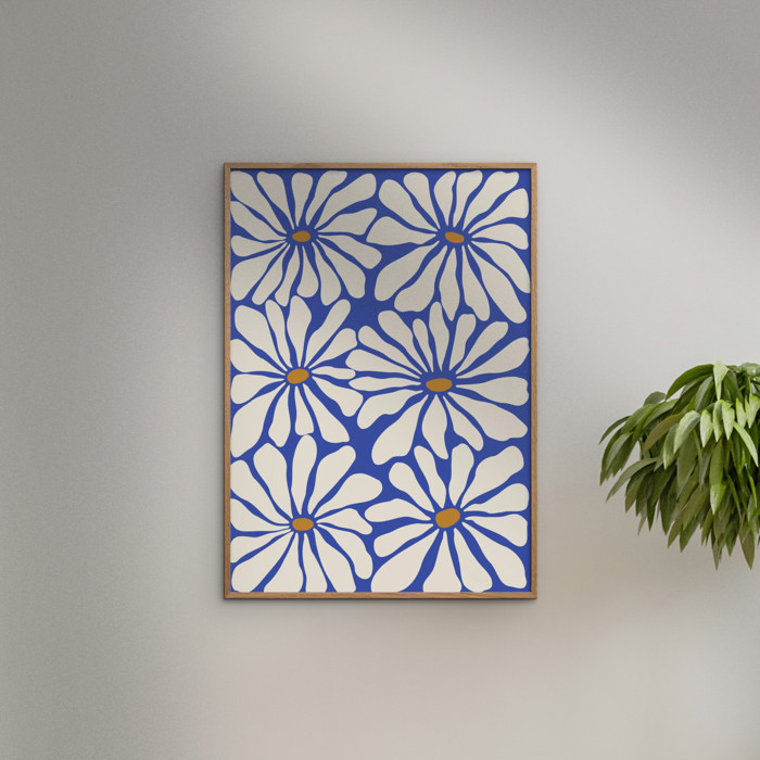 Miho Art Studio - Sunny Floral Blue  Poster  without frame