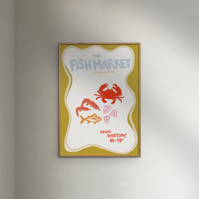Engberg Studio - The Fish Market  Poster  without frame
