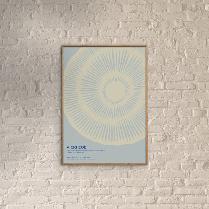 VICKI ZOÉ - The Uniqueness of you - Light Blue Cream  Poster  without frame