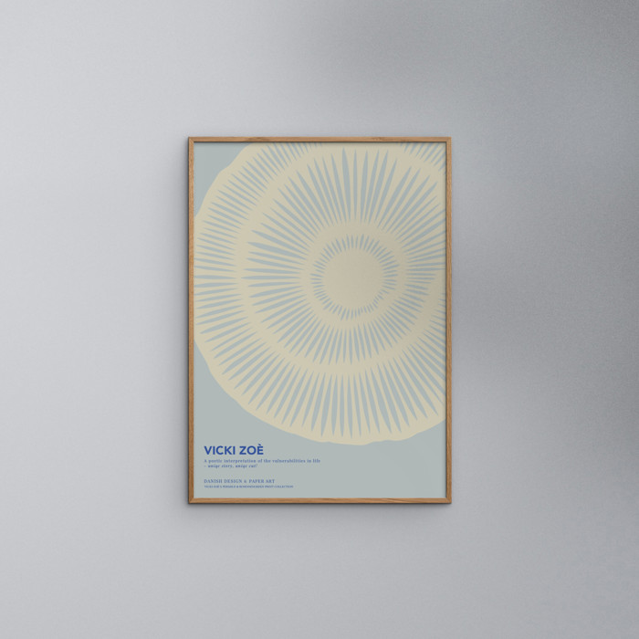VICKI ZOÉ - The Uniqueness of you - Light Blue Cream  Poster  without frame