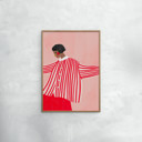 12 x 16 inches Bea Muller - The Woman With the Red Stripes  Poster  without frame