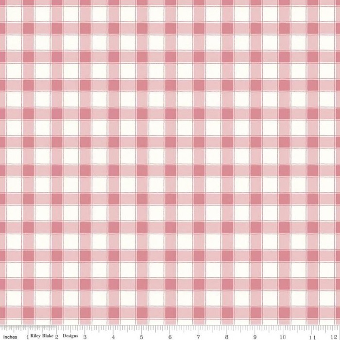 Pink Plaid Quilting Cotton Fabric by Riley Blake, 100% Cotton - 1/2 Yard