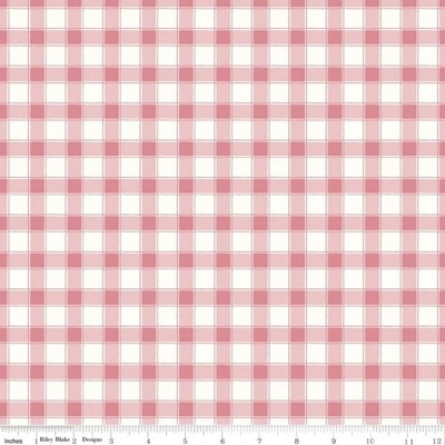 Pink Plaid Quilting Cotton Fabric by Riley Blake, 100% Cotton - 1/2 Yard