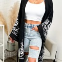 Black One Size Fits Most Embroidered Floral Vine Lace Cardigan / Kimonos boho chic Cover-up