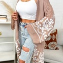 Mocha One Size Fits Most Embroidered Floral Vine Lace Cardigan / Kimonos boho chic Cover-up