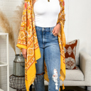 One Size Fits Most Mustard Morocco Tassels Kimono / Kimonos boho chic Cover-up