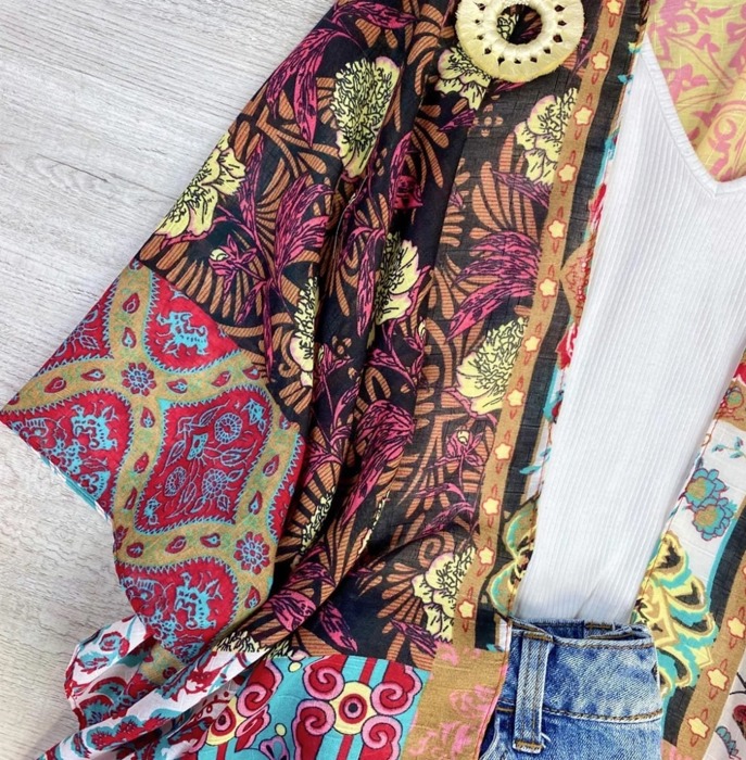 Boho Print Lightweight Kimono / Kimonos boho chic Cover-up
