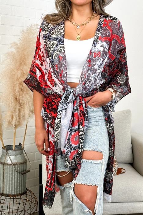 Boho Print Lightweight Kimono / Kimonos boho chic Cover-up