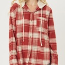 Red Small Gamila Hooded flannel