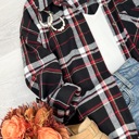 S-M Black Everyday Casual Oversized Long Sleeve Flannel