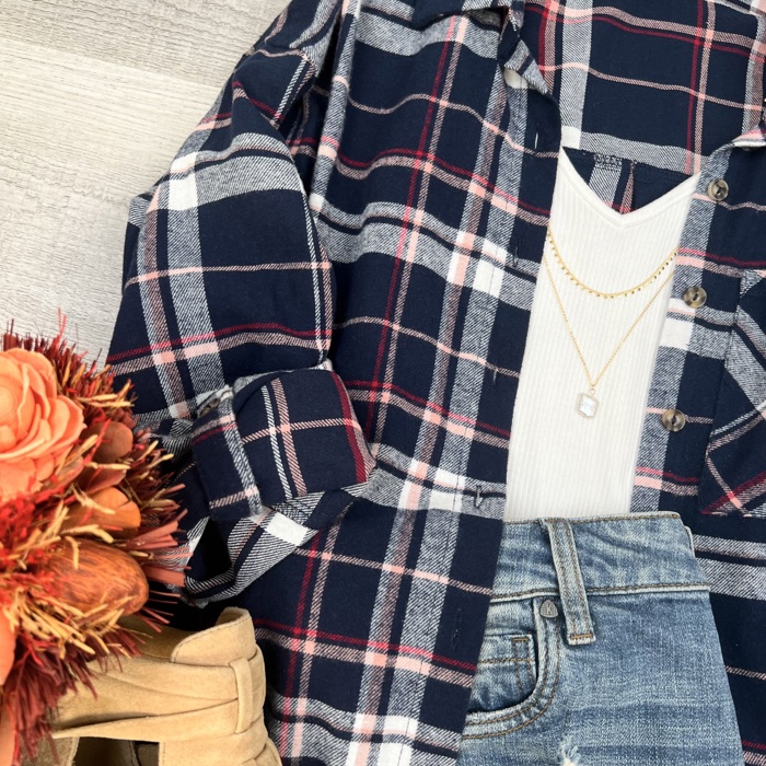 Everyday Casual Oversized Long Sleeve Flannel