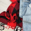 One Size Fits Most Black/Red Buffalo Checker Classic Tassel Ruana