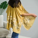 Mustard Daisy Embroidered Kimono / Kimonos Lightweight spring summer cardigan