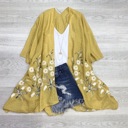 Mustard Daisy Embroidered Kimono / Kimonos Lightweight spring summer cardigan